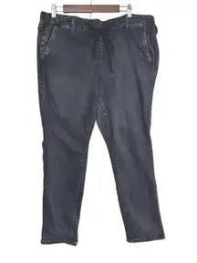 Torrid Black Jogger Denim Pants Women's Size 2X‎ Tall Elastic Waist Drawstring