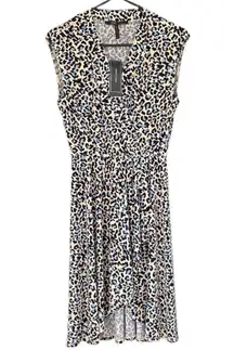 NWT BCBG Max Azria Leopard Print Faux Wrap Dress Size XS