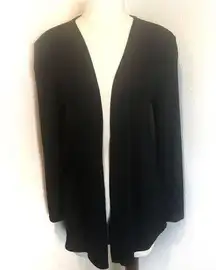 Painted threads long black cardigan XS