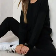 Two Piece Long Sleeve Shirt Top Pants Joggers Set