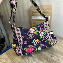 Vera Bradley  Navy Blue Floral Shoulder Bag