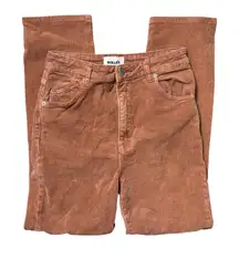 Rolla’s Pants Womens 25 Cinnamon Brown Dusters High Rise Slim Corduroy Stretch