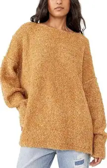 Free People Women's Moira Wool-Blend Slouchy Tunic Sweater Honeycomb XSmall