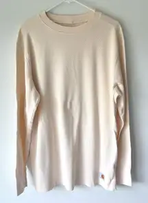 Carhartt Force Ivory Cream Waffle Knit Long Sleeve Tunic Oversized Pullover