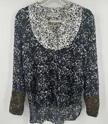 Apiece Apart New York V Neck Long Sleeve Viscose Button‎ Up Blouse Sz 0