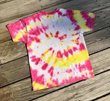 PINK AND YELLOW SWIRL TIE DYE T-SHIRT