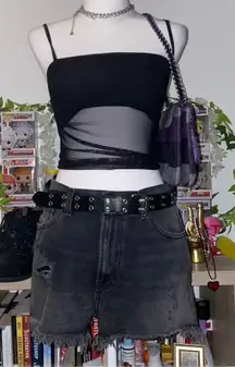 Urban Outfitters BDG 2000s punk distressed frayed girlfriend high rise shorts