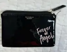 Victoria's Secret Black Pouch with Pink Text Cosmetic Bag