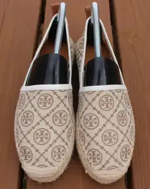 Tory Burch T Monogram Espadrille Shoes Sz 9