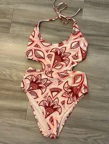 Aerie Cut Out One Piece Printed Swimsuit