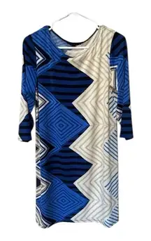 NWT Geometric Mod Petite Dress Blue — Size PL (Tiana B)