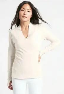 Athleta Poise Dance Wrap Top – Toasted Brown Heather, S