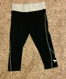 ❤️ Victoria’s Secret Pink Yoga Crop Leggings with Seafoam Green Mint Waistband 💚