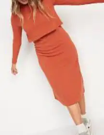 Old Navy oMaternity Double-Layer Midi Nursing Sweater Dress mock neck size M