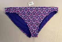 Old Navy  NWT purple/blue/black abstract pattern bikini bottoms. Size XL.