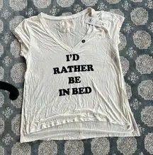 Abercrombie & Fitch nwt Cream V-Neck sleep to Text “I’d rather be in bed” M $30