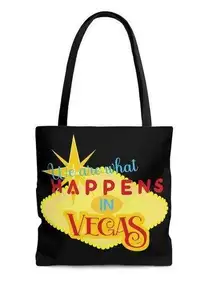 We Are What Happiness in Vegas Bridesmaid Tote Bag Funny Wedding Gift