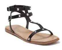 14th & Union Sandals Womens Size 4.5 Black Finley Studded Detail Open Toe Flats