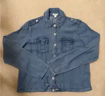 Lightweight Cropped, Boxy denim Westport jacket in XS