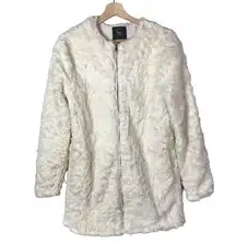 Cotton On Off White Faux Fur Full Zip Jacket S