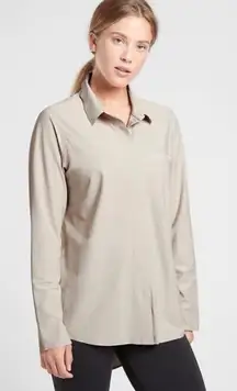 Athleta Urbanite Top Button Front Long Sleeve Women’s Size S