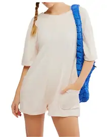 Free People Hot Shot Tee‎ Romper Size L Sand/Sable Bleached Clay Women's Large