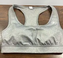 Fila Women's Solid Pullover Lined Racerback Sports Bra Gray Size Medium
