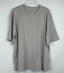 Abercrombie & Fitch Easy Crew Neck Short Sleeve Tee Modal in Taupe Medium