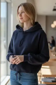 NWT Prana Women's Ziller Wool Blend Sweatshirt Hoodie with Corded Hem Oversized