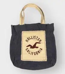 Hollister Blue & Cream Corduroy  California Logo Tote Bag y2k Shoulder Bag