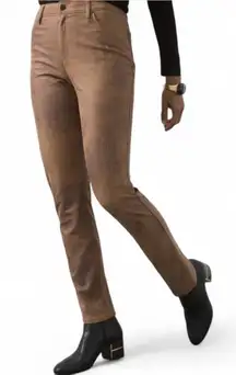 Chico’s Faux Leather/Suede Pants Sz 14T Pockets Holiday/Fall Wear Feminine Tall