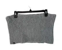 The North Face Knit Cowl Neck Warmer Gray Infinity‎ Striped Soft Winter Scarf