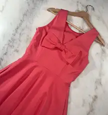 Kate Spade Coral Bow Back Fit And Flare Mini Dress Womens Size 4 EUC