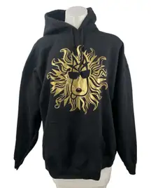 Women's Black Gold Sun Publicis Snoop Dog Hoodie Long Sleeve Sweatshirt Top XL