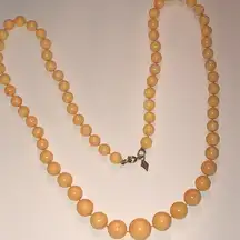 Sarah Coventry Vintage Light Peach Color Beaded Boho Necklace