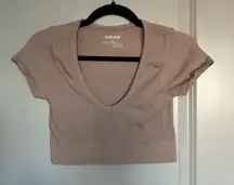 Garage Women's Beige Ribbed Crop Top