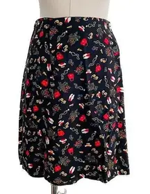 Vintage Tracy Evans fashion novelty print skirt + shorts SKORT size medium M