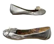 EUC B.O.C. Silver Metallic Embellished Ballet Flats - 9.5/41