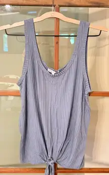 FITZ + EDDI Blue Tie Front Tank Top