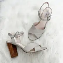 Tahari Marianne Tan / Nude Leather Sandals heels