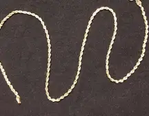 Real 14k Gold Necklace Rope Chain 16in 2mm Hollow