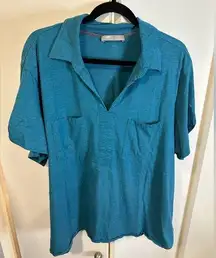 Riders By Lee Lee Riders 3x collared Tee with Pocket in Teal