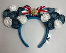 Disney Parks Floral Minnie Mouse Ears Headband Union Jack Bow Crown