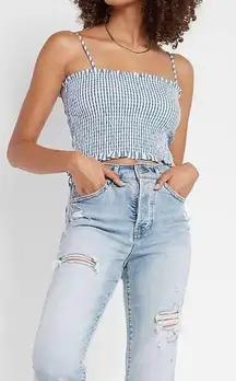 Striped Smocked Cropped Cami