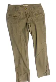 Michael Kors Olive Green Pants Womens Gold Zipper Accents Casual Career