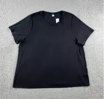 Old Navy Luxe T Shirt Women XL Black Short Sleeve Top Basic Minimalist Casual