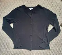 New York & Co. Soft Black Knit Minimalist Neutral Cardigan Sweater Large