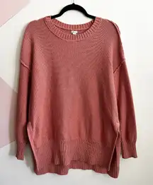 Aerie Pink Crochet Sweater Oversized Cozy Minimalist Preppy‎ Soft Girl Sz XS