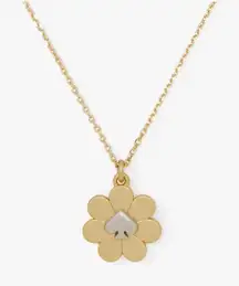 Kate Spade Garden Glam Flower Mini Pendant Necklace Gold | NWT