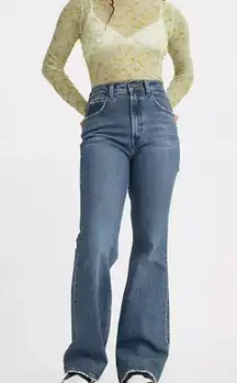 Levis Premium 70'S HIGH RISE FLARE WOMEN'S JEANS 25x32 Somona Step Dark Wash